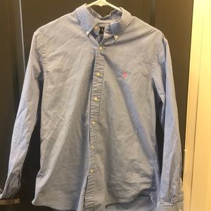 Blue with pink logo Polo Button Down